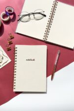 A5 Spiralli Sert Kapak Keten Düz Çizgisiz Tarihsiz Not Defteri Krem - Görsel 3